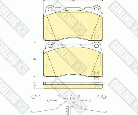 Girling 6133499 - Тормозные колодки, дисковые, комплект autospares.lv