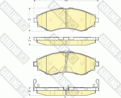 Girling 6133459 - Тормозные колодки, дисковые, комплект autospares.lv