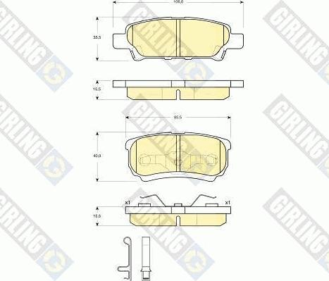 Girling 6133419 - Тормозные колодки, дисковые, комплект autospares.lv