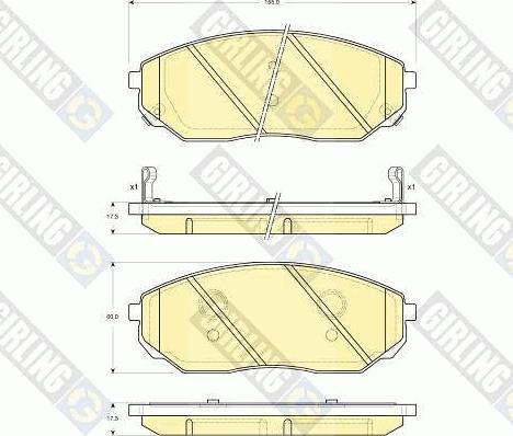 Girling 6133439 - Тормозные колодки, дисковые, комплект autospares.lv