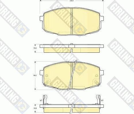 Girling 6133429 - Тормозные колодки, дисковые, комплект autospares.lv