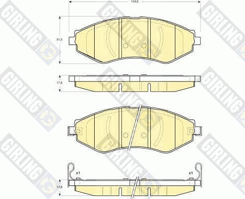 Girling 6133479 - Тормозные колодки, дисковые, комплект autospares.lv