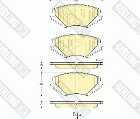 Girling 6133569 - Тормозные колодки, дисковые, комплект autospares.lv