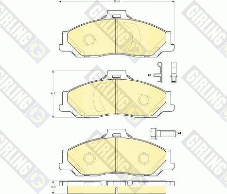 Girling 6133539 - Тормозные колодки, дисковые, комплект autospares.lv