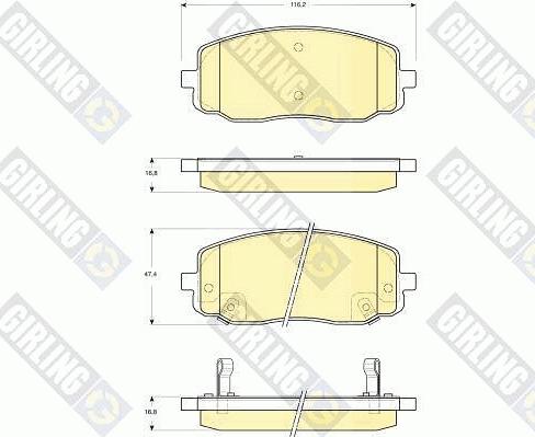 Girling 6133699 - Тормозные колодки, дисковые, комплект autospares.lv