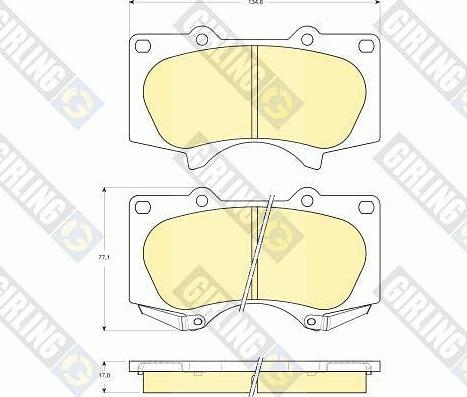 Girling 6133649 - Тормозные колодки, дисковые, комплект autospares.lv