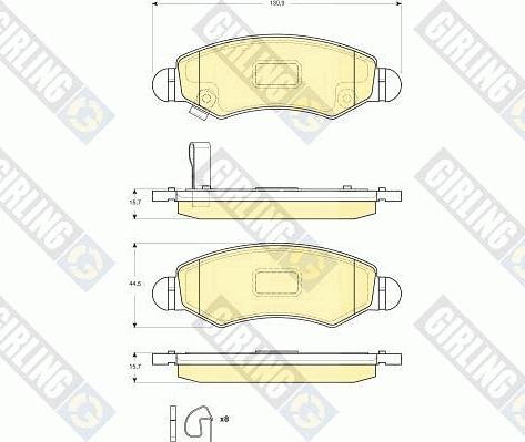 Girling 6133634 - Тормозные колодки, дисковые, комплект autospares.lv