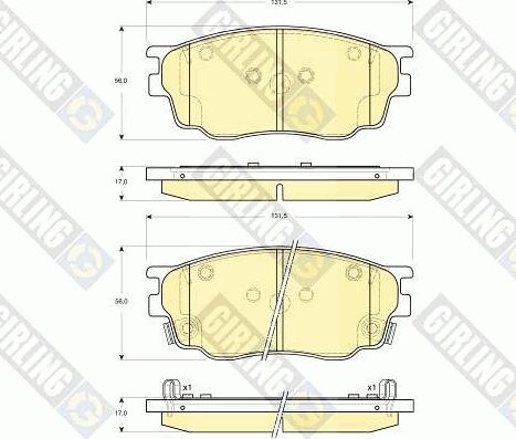 Girling 6133099 - Тормозные колодки, дисковые, комплект autospares.lv