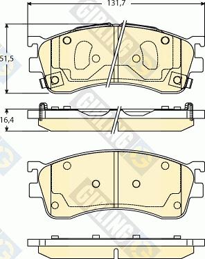 Girling 6133046 - Тормозные колодки, дисковые, комплект autospares.lv