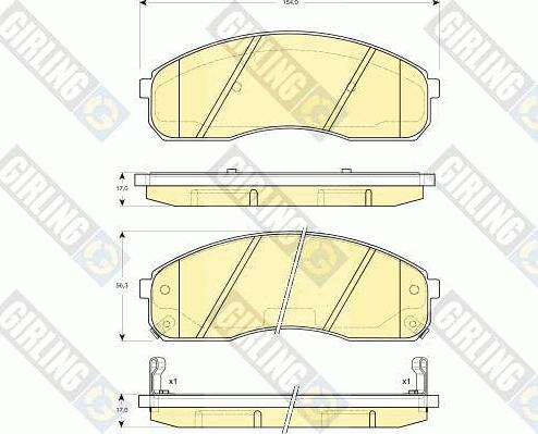 Girling 6133019 - Тормозные колодки, дисковые, комплект autospares.lv