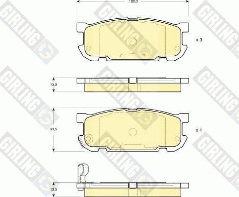 Girling 6133039 - Тормозные колодки, дисковые, комплект autospares.lv