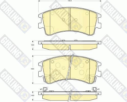 Girling 6133109 - Тормозные колодки, дисковые, комплект autospares.lv