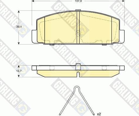 Girling 6133119 - Тормозные колодки, дисковые, комплект autospares.lv