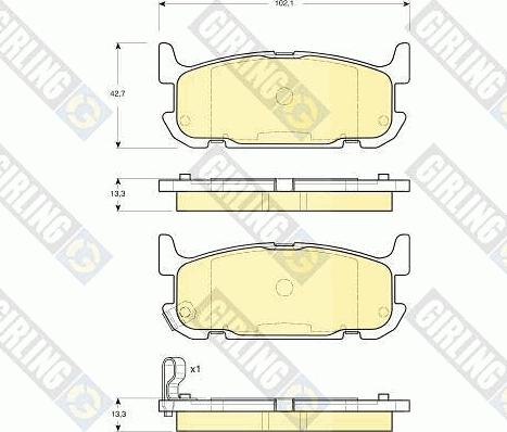 Girling 6133189 - Тормозные колодки, дисковые, комплект autospares.lv