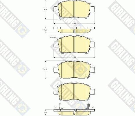 Girling 6133179 - Тормозные колодки, дисковые, комплект autospares.lv