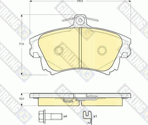 Girling 6133891 - Тормозные колодки, дисковые, комплект autospares.lv