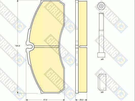 Girling 6133854 - Тормозные колодки, дисковые, комплект autospares.lv