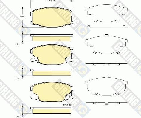 Girling 6133889 - Тормозные колодки, дисковые, комплект autospares.lv