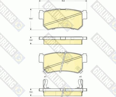 Girling 6133829 - Тормозные колодки, дисковые, комплект autospares.lv