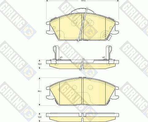 Girling 6133319 - Тормозные колодки, дисковые, комплект autospares.lv