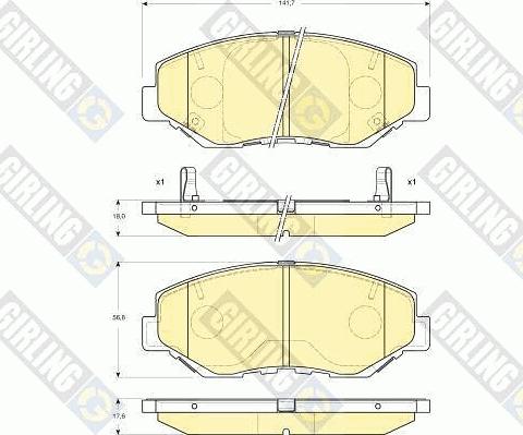 Girling 6133259 - Тормозные колодки, дисковые, комплект autospares.lv