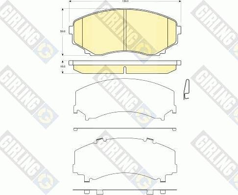 Girling 6133269 - Тормозные колодки, дисковые, комплект autospares.lv