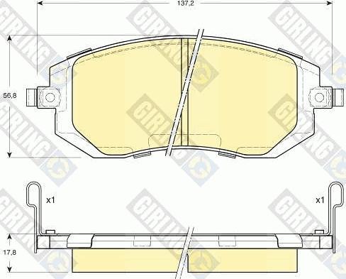 Girling 6133289 - Тормозные колодки, дисковые, комплект autospares.lv