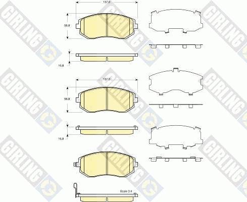 Girling 6133719 - Тормозные колодки, дисковые, комплект autospares.lv