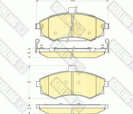 Girling 6133789 - Тормозные колодки, дисковые, комплект autospares.lv