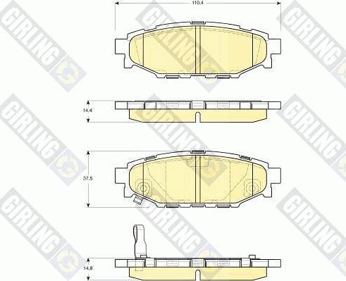 Girling 6133739 - Тормозные колодки, дисковые, комплект autospares.lv