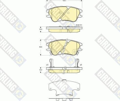 Girling 6133779 - Тормозные колодки, дисковые, комплект autospares.lv