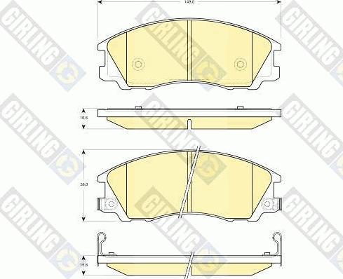 Girling 6132999 - Тормозные колодки, дисковые, комплект autospares.lv