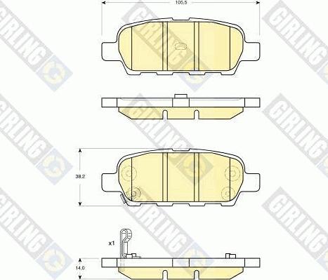 Girling 6132949 - Тормозные колодки, дисковые, комплект autospares.lv