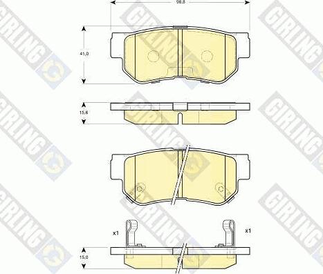 Girling 6132989 - Тормозные колодки, дисковые, комплект autospares.lv