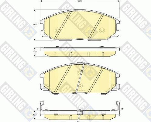 Girling 6132979 - Тормозные колодки, дисковые, комплект autospares.lv