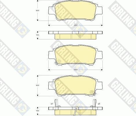 Girling 6132499 - Тормозные колодки, дисковые, комплект autospares.lv