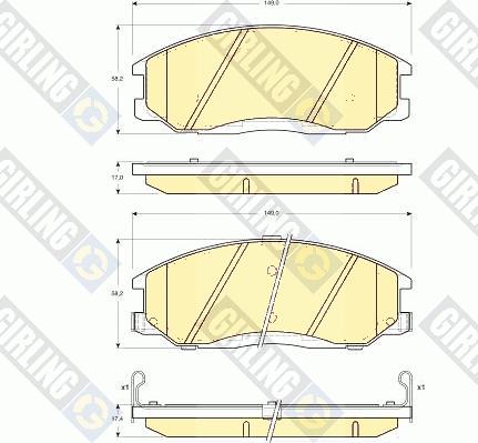 Girling 6132449 - Тормозные колодки, дисковые, комплект autospares.lv