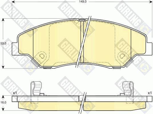 Girling 6132419 - Тормозные колодки, дисковые, комплект autospares.lv