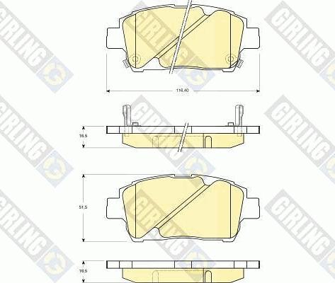 Girling 6132429 - Тормозные колодки, дисковые, комплект autospares.lv