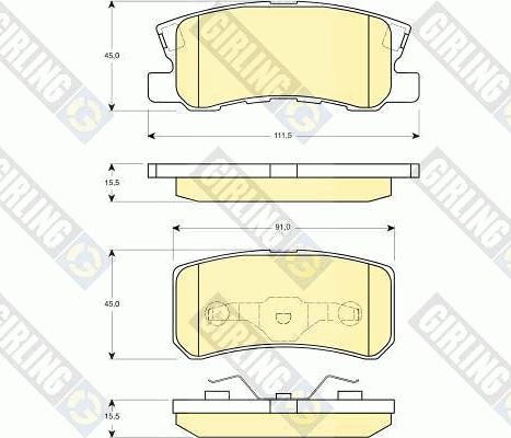 Girling 6132479 - Тормозные колодки, дисковые, комплект autospares.lv