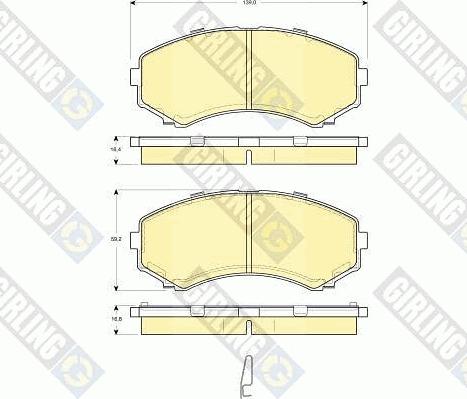 Girling 6132549 - Тормозные колодки, дисковые, комплект autospares.lv