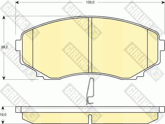 Girling 6132559 - Тормозные колодки, дисковые, комплект autospares.lv