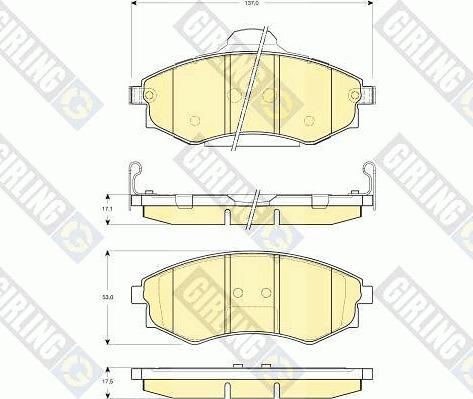 Girling 6132569 - Тормозные колодки, дисковые, комплект autospares.lv