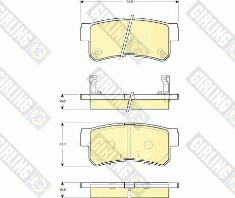 Girling 6132589 - Тормозные колодки, дисковые, комплект autospares.lv