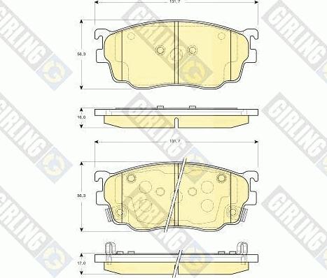 Girling 6132539 - Тормозные колодки, дисковые, комплект autospares.lv