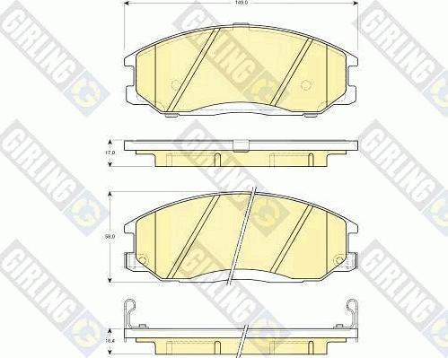 Girling 6132579 - Тормозные колодки, дисковые, комплект autospares.lv