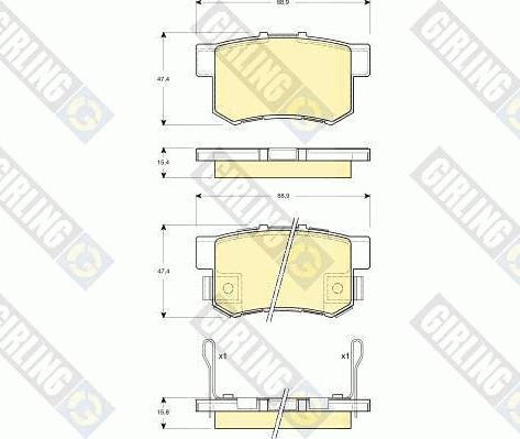 Girling 6132699 - Тормозные колодки, дисковые, комплект autospares.lv