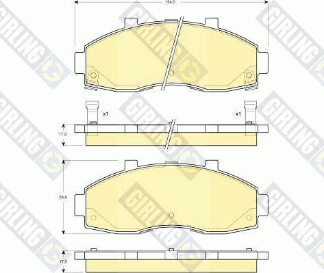 Girling 6132639 - Тормозные колодки, дисковые, комплект autospares.lv