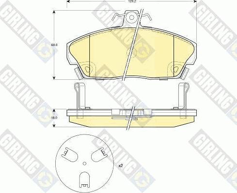 Girling 6132671 - Тормозные колодки, дисковые, комплект autospares.lv