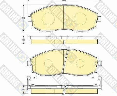 Girling 6132019 - Тормозные колодки, дисковые, комплект autospares.lv